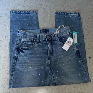 Democracy/wit & Wisdom light blue High-rise Rhinestone Round Up Jeans